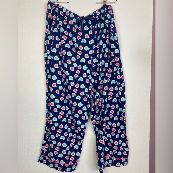 NWOT Cat face print flannel pj bottoms w/ elastic drawstring waist meowy cute - Picture 2 of 9